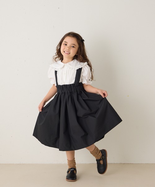 riziere（リジェール）の「サス付きハイウエストギャザースカート（スカート・キッズ・ベージュ/ブラック/ブラウン・110/100/90/120/150/140/130）」の20枚目の写真