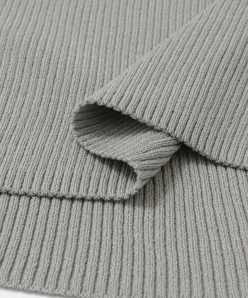 SENSE OF PLACE by URBAN RESEARCH（センスオブプレイスバイアーバンリサーチ）の「『一部WEB限定カラー』アシメネックハーフスリーブセーター（ニット/セーター・レディース・ベージュ/ライトグレー/ブラック/ライトブルー・ONE）」の8枚目の写真