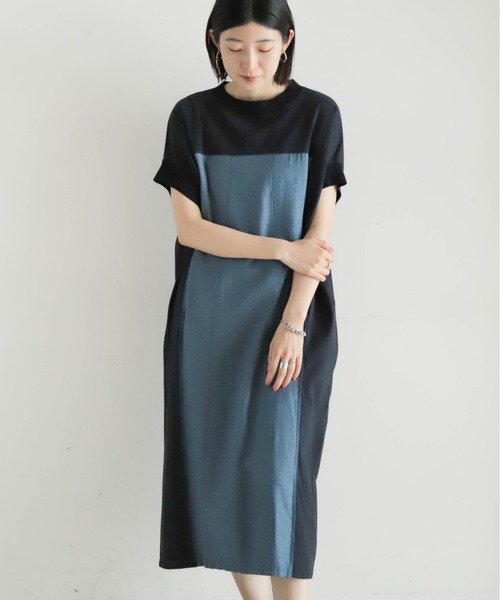 NOMBRE IMPAIR(ノンブルアンペール)の「TCカットコンビ リブ付キバンザイワンピース(ワンピース・レディース・ブラック/ネイビー・FREE)」の11枚目の写真