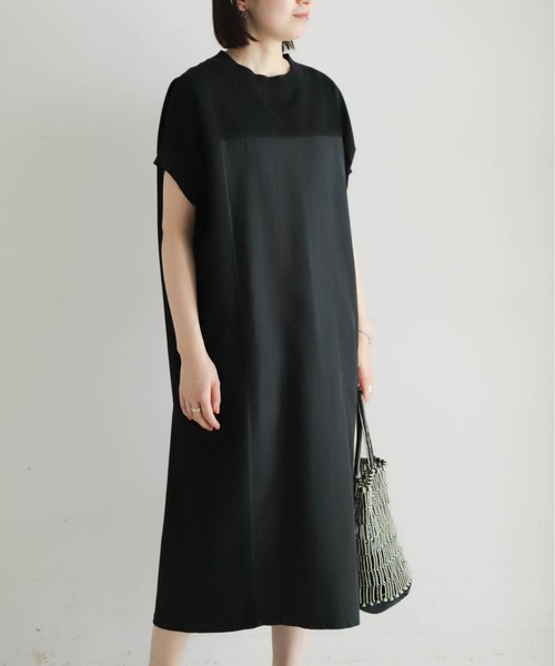 NOMBRE IMPAIR(ノンブルアンペール)の「TCカットコンビ リブ付キバンザイワンピース(ワンピース・レディース・ブラック/ネイビー・FREE)」の3枚目の写真