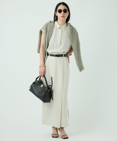 Chaos（カオス）の「Chaos(カオス)/アイアスロータスカート ◆セットアップ可◆（スカート・レディース・ネイビー/ライトベージュ/チャコール・FREE）」の5枚目の写真