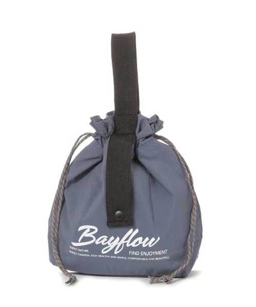 BAYFLOW（ベイフロー）の「BFロゴ入り保冷巾着バッグ（トートバッグ・レディース・ブルー/ブラック・0）」の3枚目の写真