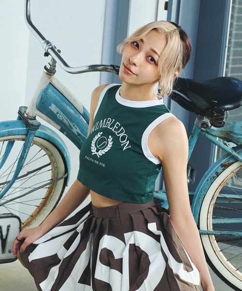 DURAS（デュラス）の「雑誌掲載｜クロップリンガータンクトップ（タンクトップ・レディース・グリーン/ボルドー/ネイビー・SMALL/MEDIUM）」の4枚目の写真