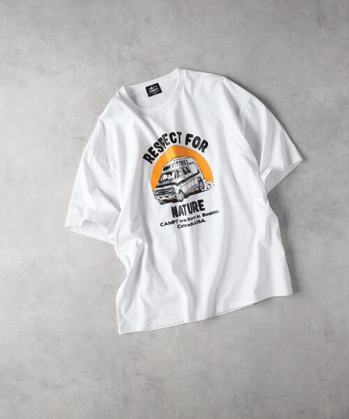 CAMP7(キャンプセブン)の「CAMP7(キャンプ7)【メンズ】グラフィックプリントTシャツ(Tシャツ/カットソー・メンズ・ブラック/ホワイト・M/L/XL)」の6枚目の写真