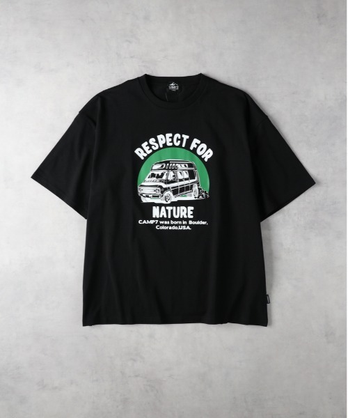 CAMP7（キャンプセブン）の「【CAMP7】グラフィックプリントＴシャツ（Tシャツ/カットソー・メンズ・ブラック/ホワイト・M/L/XL）」の3枚目の写真