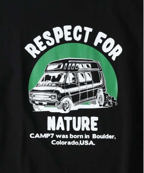 CAMP7（キャンプセブン）の「【CAMP7】グラフィックプリントＴシャツ（Tシャツ/カットソー・メンズ・ブラック/ホワイト・M/L/XL）」の4枚目の写真