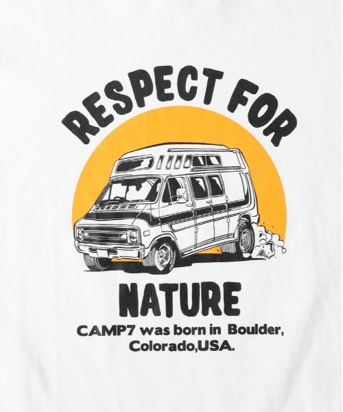 CAMP7（キャンプセブン）の「【CAMP7】グラフィックプリントＴシャツ（Tシャツ/カットソー・メンズ・ブラック/ホワイト・M/L/XL）」の7枚目の写真