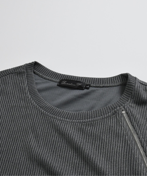 neos（ネオス）の「【neos】ルーズシルエット ショート丈 ZIP 切替 サーマル ハーフスリーブ カットソー（Tシャツ/カットソー・メンズ・ブラック/グレー/ブルー・MEDIUM/LARGE）」の21枚目の写真