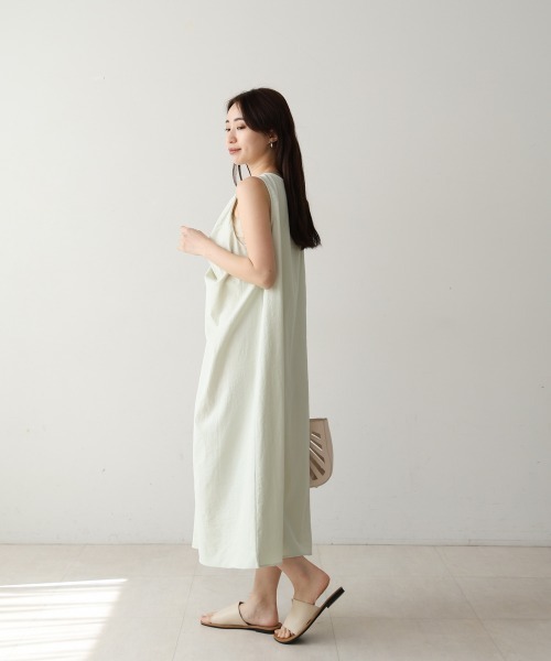 Bab(バブ)の「フロントねじりワンピース(ワンピース・レディース・ブラック/オフホワイト/ライトグリーン・M)」の22枚目の写真