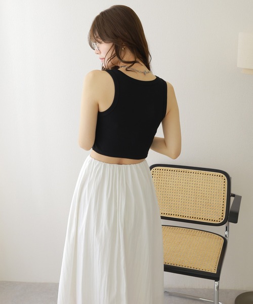 LAULEN（ローレン）の「gather long flare skirt / ギャザー フレア ロング スカート（スカート・レディース・ホワイト/ライトグレー/ブルー/ブラック・FREE）」の9枚目の写真