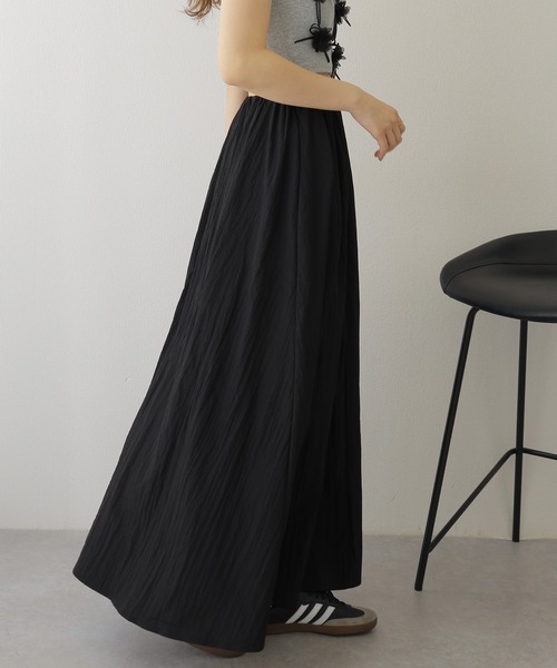 LAULEN（ローレン）の「gather long flare skirt / ギャザー フレア ロング スカート（スカート・レディース・ホワイト/ライトグレー/ブルー/ブラック・FREE）」の10枚目の写真