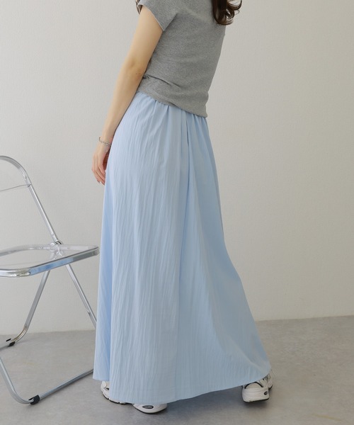 LAULEN（ローレン）の「gather long flare skirt / ギャザー フレア ロング スカート（スカート・レディース・ホワイト/ライトグレー/ブルー/ブラック・FREE）」の14枚目の写真