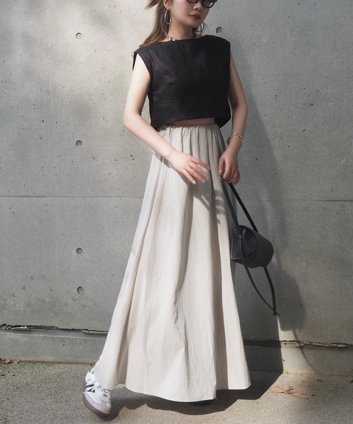 LAULEN（ローレン）の「gather long flare skirt / ギャザー フレア ロング スカート（スカート・レディース・ホワイト/ライトグレー/ブルー/ブラック・FREE）」の22枚目の写真