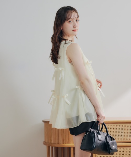 ECREL（エクレール）の「リボンフレアブラウス（シャツ/ブラウス・レディース・アイボリー・FREE）」の7枚目の写真