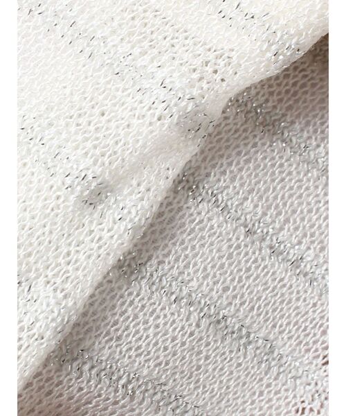 GYDA（ジェイダ）の「ラメシアーオフショルショートニットカーディガン（カーディガン/ボレロ・レディース・オフホワイト/ブラック/スカイブルー・FREE）」の7枚目の写真