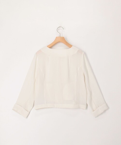 MICO COULIER（ミコクリエ）の「ポリワッシャーカルゼZIPアップジャケット（ブルゾン・レディース・オフホワイト/チャコールグレー/ベージュ・38）」の15枚目の写真