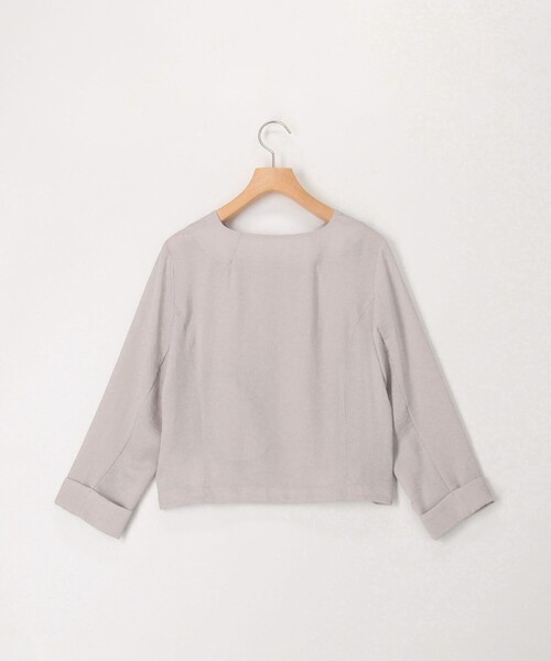 MICO COULIER（ミコクリエ）の「ポリワッシャーカルゼZIPアップジャケット（ブルゾン・レディース・オフホワイト/チャコールグレー/ベージュ・38）」の12枚目の写真