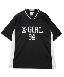 X-girl(GbNXK[)FOOTBALL MESH TEE DRESS(s[X)