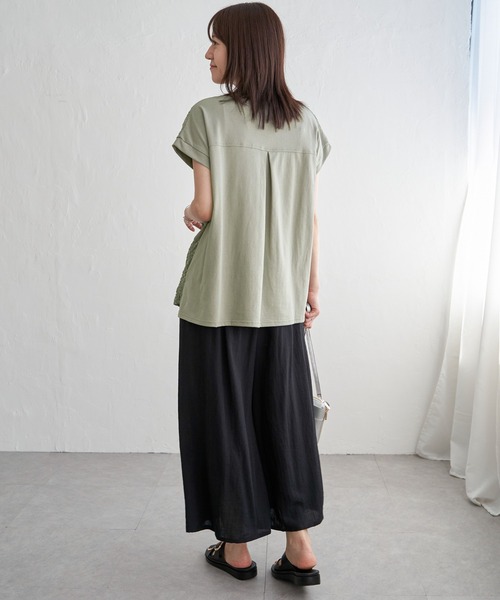 ikka(イッカ)の「レースジャガード切り替えプルオーバー(Tシャツ/カットソー・レディース・ネイビー/オフホワイト/ピンク/グリーン・S/M/L)」の14枚目の写真