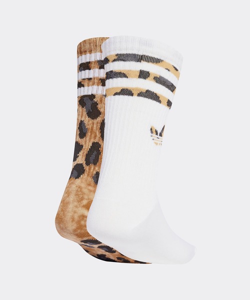 adidas（アディダス）の「レオパード クルーソックス 2足組 アディダスオリジナルス adidas Originals（ソックス/靴下・レディース・ブラウン・X-LARGE/SMALL/MEDIUM/LARGE/kids-XXL）」の2枚目の写真
