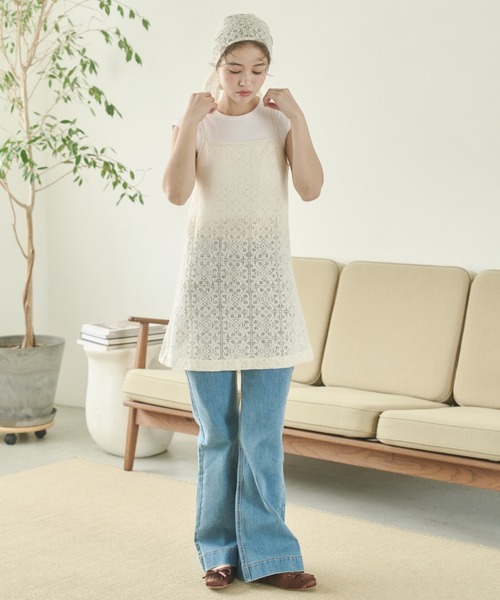 REMOON(リムーン)の「レースキャミワンピースセット(ワンピース・レディース・ブラック/ホワイト・FREE)」の17枚目の写真