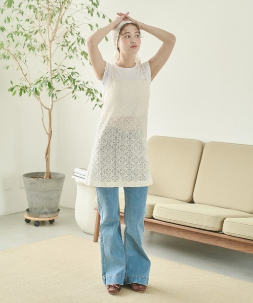 REMOON(リムーン)の「レースキャミワンピースセット(ワンピース・レディース・ブラック/ホワイト・FREE)」の15枚目の写真