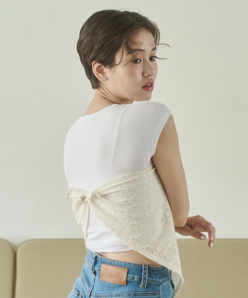 REMOON(リムーン)の「レースキャミワンピースセット(ワンピース・レディース・ブラック/ホワイト・FREE)」の12枚目の写真