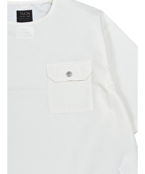 TAION（タイオン）の「【TAION】 MILITARY CUTSEW HALF SLEEVE ノンダウン ミリタリー ハーフスリーブカットソー（Tシャツ/カットソー・メンズ・グリーン系1/ホワイト系1/ブラック/ブラック系1・2/3）」の6枚目の写真