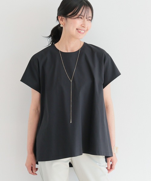 BARNYARDSTORM（バンヤードストーム）の「BARNYARDSTORM / リネンストレッチＡラインプルオーバー＜セットアップ対応＞（シャツ/ブラウス・レディース・ブラウン/ブラック・M/S）」の6枚目の写真