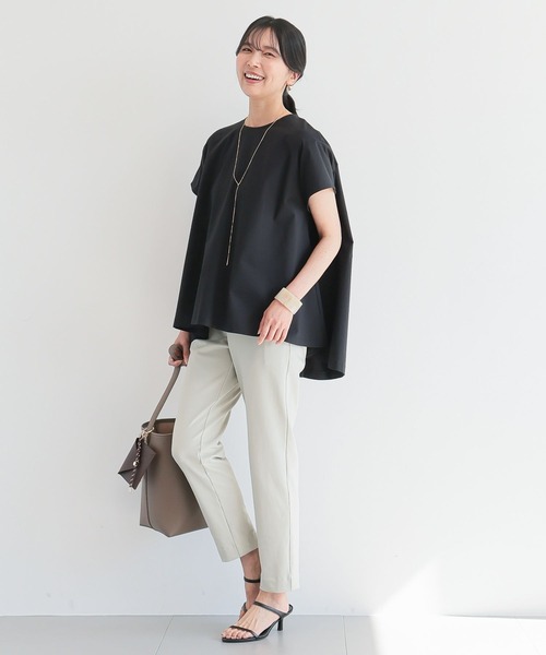 BARNYARDSTORM（バンヤードストーム）の「BARNYARDSTORM / リネンストレッチＡラインプルオーバー＜セットアップ対応＞（シャツ/ブラウス・レディース・ブラウン/ブラック・M/S）」の8枚目の写真