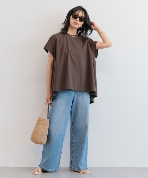 BARNYARDSTORM（バンヤードストーム）の「BARNYARDSTORM / リネンストレッチＡラインプルオーバー＜セットアップ対応＞（シャツ/ブラウス・レディース・ブラウン/ブラック・M/S）」の13枚目の写真