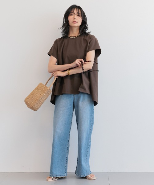 BARNYARDSTORM（バンヤードストーム）の「BARNYARDSTORM / リネンストレッチＡラインプルオーバー＜セットアップ対応＞（シャツ/ブラウス・レディース・ブラウン/ブラック・M/S）」の16枚目の写真