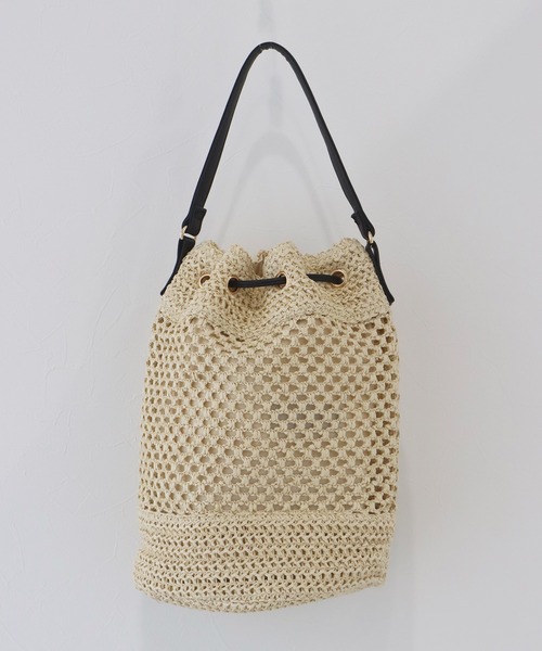 BLUEEAST（ブルーイースト）の「クロシェ2WAYかごバッグ（ショルダーバッグ・レディース・ブラウン/ベージュ・FREE）」の14枚目の写真