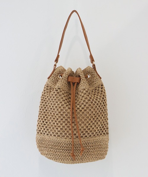 BLUEEAST（ブルーイースト）の「クロシェ2WAYかごバッグ（ショルダーバッグ・レディース・ブラウン/ベージュ・FREE）」の12枚目の写真