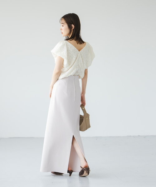 追加》【洗える】コンフォートジャージーライクタイトスカート 5