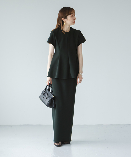 【洗える】コンフォートジャージーライクタイトスカート　36 NOBLE｜《追加》【洗える】コンフォートジャージーライクタイト