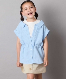 a.v.v | 【接触冷感/ジメジメ対策】[120-160]ポコポコレイヤード風ブラウス(シャツ/ブラウス)