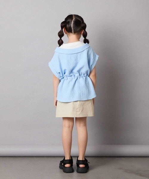 a.v.v（アーヴェヴェ）の「【接触冷感/ジメジメ対策】[120-160]ポコポコレイヤード風ブラウス（シャツ/ブラウス・キッズ・アイボリー/ダークインディゴブルー・120/130/140/150/160）」の21枚目の写真