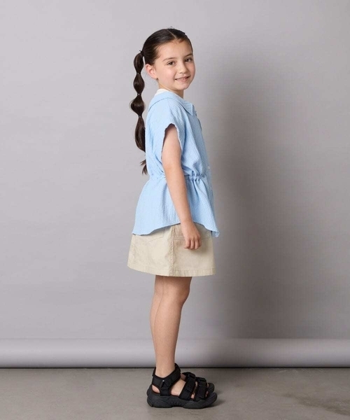 a.v.v（アーヴェヴェ）の「【接触冷感/ジメジメ対策】[120-160]ポコポコレイヤード風ブラウス（シャツ/ブラウス・キッズ・アイボリー/ダークインディゴブルー・120/130/140/150/160）」の20枚目の写真