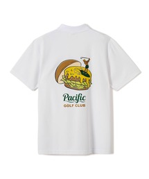 Pacific GOLF CLUB パシフィックゴルフクラブ Tシャツ　白 LIGHTNING BOLT×PGC FORE ON THE WAVE MOCK NECK TEE（Tシャツ