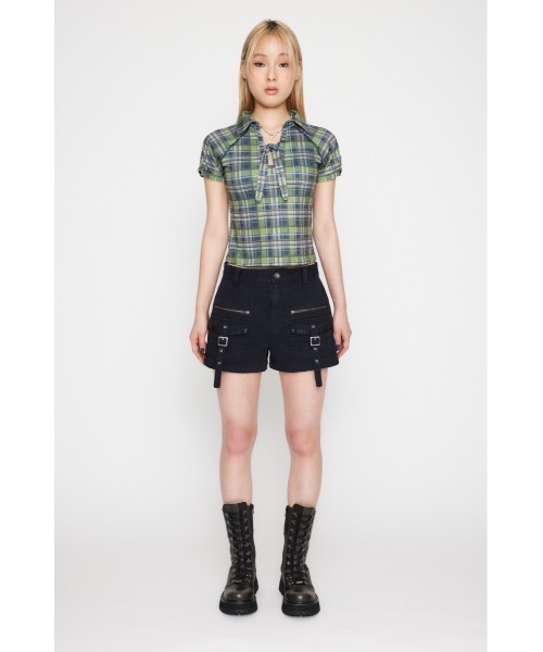 LAGUA GEM（ラグアジェム）の「CHECK COMPACT トップス（Tシャツ/カットソー・レディース・カーキ/ライトブルー/ネイビー・FREE）」の19枚目の写真