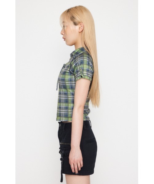 LAGUA GEM（ラグアジェム）の「CHECK COMPACT トップス（Tシャツ/カットソー・レディース・カーキ/ライトブルー/ネイビー・FREE）」の20枚目の写真