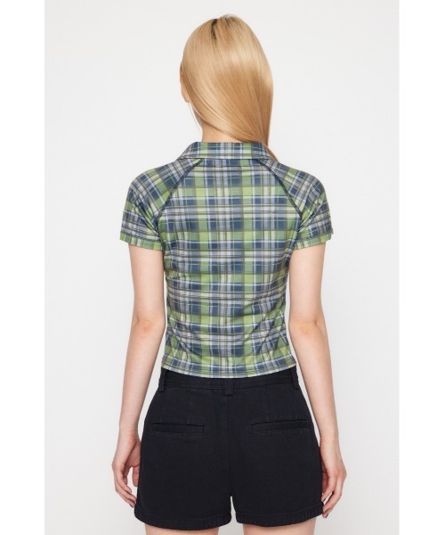 LAGUA GEM（ラグアジェム）の「CHECK COMPACT トップス（Tシャツ/カットソー・レディース・カーキ/ライトブルー/ネイビー・FREE）」の21枚目の写真