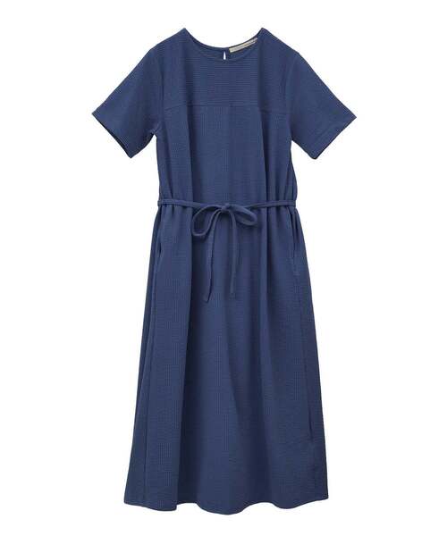 MELROSE claire(メルローズ クレール)の「【サッカーヨーク切替ベルテッドカットワンピース】(ワンピース・レディース・ブラック/ブルー・FREE)」の8枚目の写真