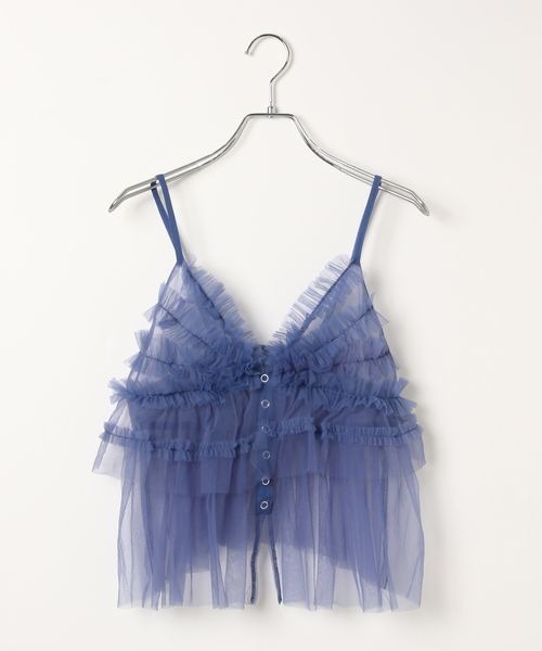 PAGEBOY（ページボーイ）の「チュールフリルビスチェ（キャミソール・レディース・オフホワイト/ブラック/サックスブルー・FREE）」の13枚目の写真