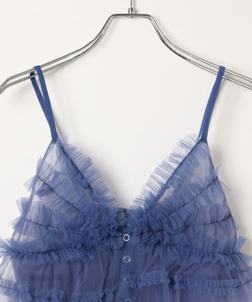 PAGEBOY（ページボーイ）の「チュールフリルビスチェ（キャミソール・レディース・オフホワイト/ブラック/サックスブルー・FREE）」の14枚目の写真