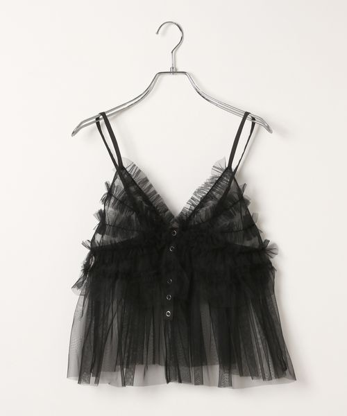 PAGEBOY（ページボーイ）の「チュールフリルビスチェ（キャミソール・レディース・オフホワイト/ブラック/サックスブルー・FREE）」の22枚目の写真