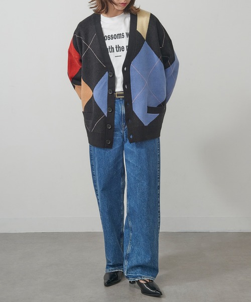 St.Johns 3rd club（セントジョンズサードクラブ）の「【St.Johns 3rd club】ARGYLLE Vネックカーディガン SJ25-052（ニット/セーター・レディース・ベージュ系その他/ブラック系1・FREE）」の10枚目の写真