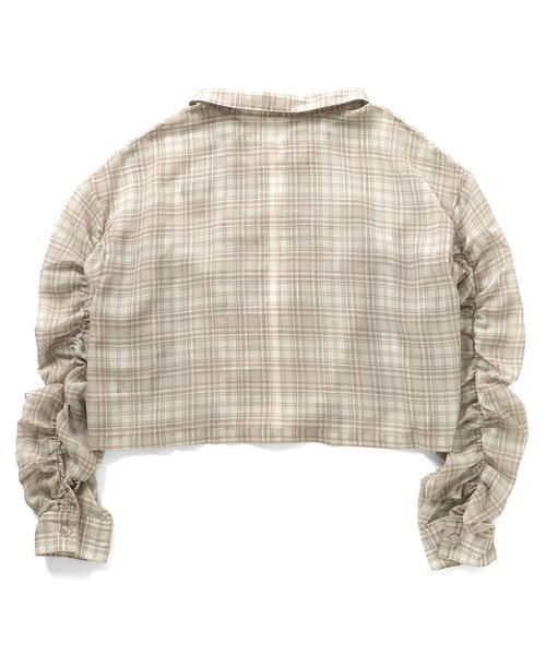 algy(アルジー)の「チェックシアーシャツ(シャツ/ブラウス・キッズ・ベージュ/ブラック・SMALL/MEDIUM/X-SMALL/XX-SMALL)」の7枚目の写真