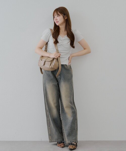 Another Branch olive des olive（アナザーブランチオリーブデオリーブ）の「【2サイズ展開】ストーン付きバギーデニムパンツ（デニムパンツ・レディース・ブラック/その他・SMALL/MEDIUM）」の11枚目の写真